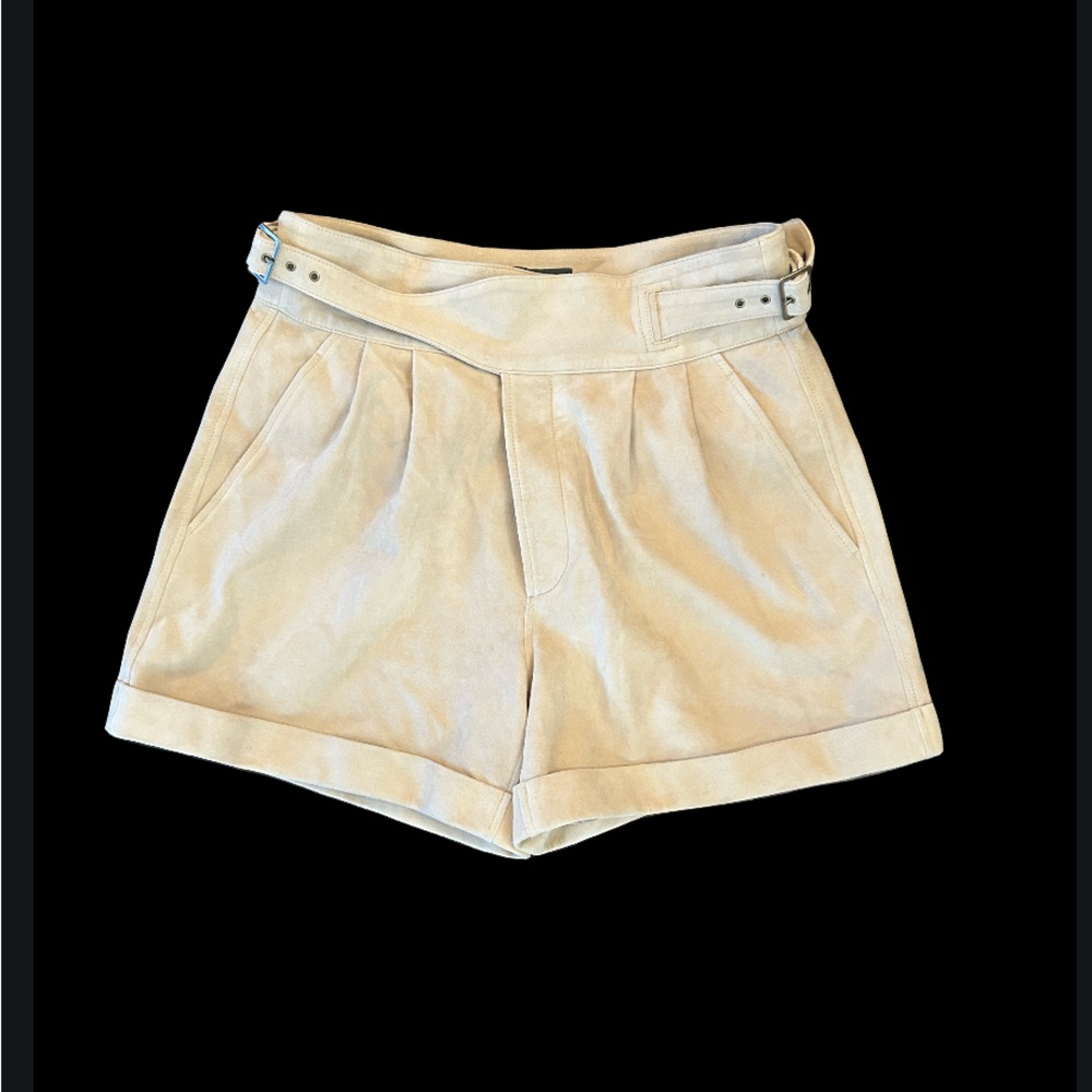 Banana Republic Suede Leather Explorer  Women's Shorts Size 12 - Picture 3 of 10